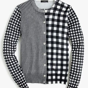 NWT J. Crew Cotton Jackie cardigan in gingham - size XL